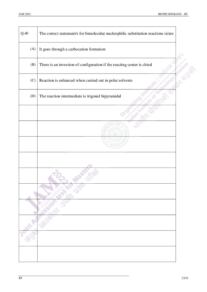 IIT JAM 2022 Question Papers PDF with Answer Keys (7 Papers)