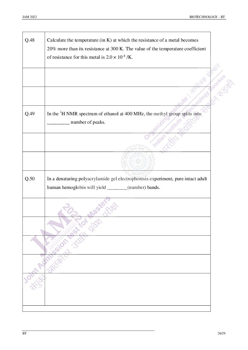 IIT JAM 2022 Question Papers PDF with Answer Keys (7 Papers)