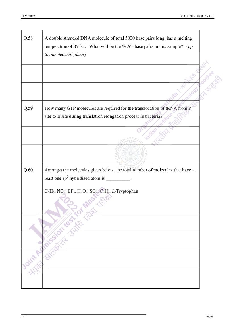 IIT JAM 2022 Question Papers PDF with Answer Keys (7 Papers)