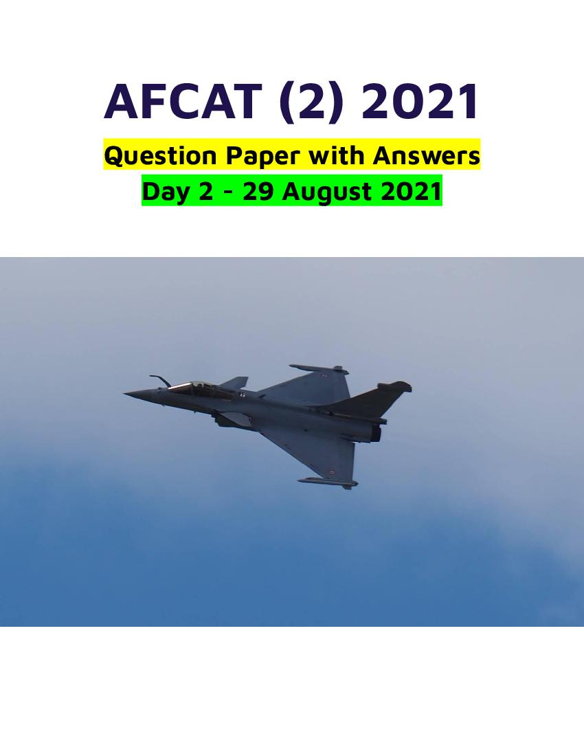AFCAT 2 2021 Question Paper, Answers 29 August - Page 1