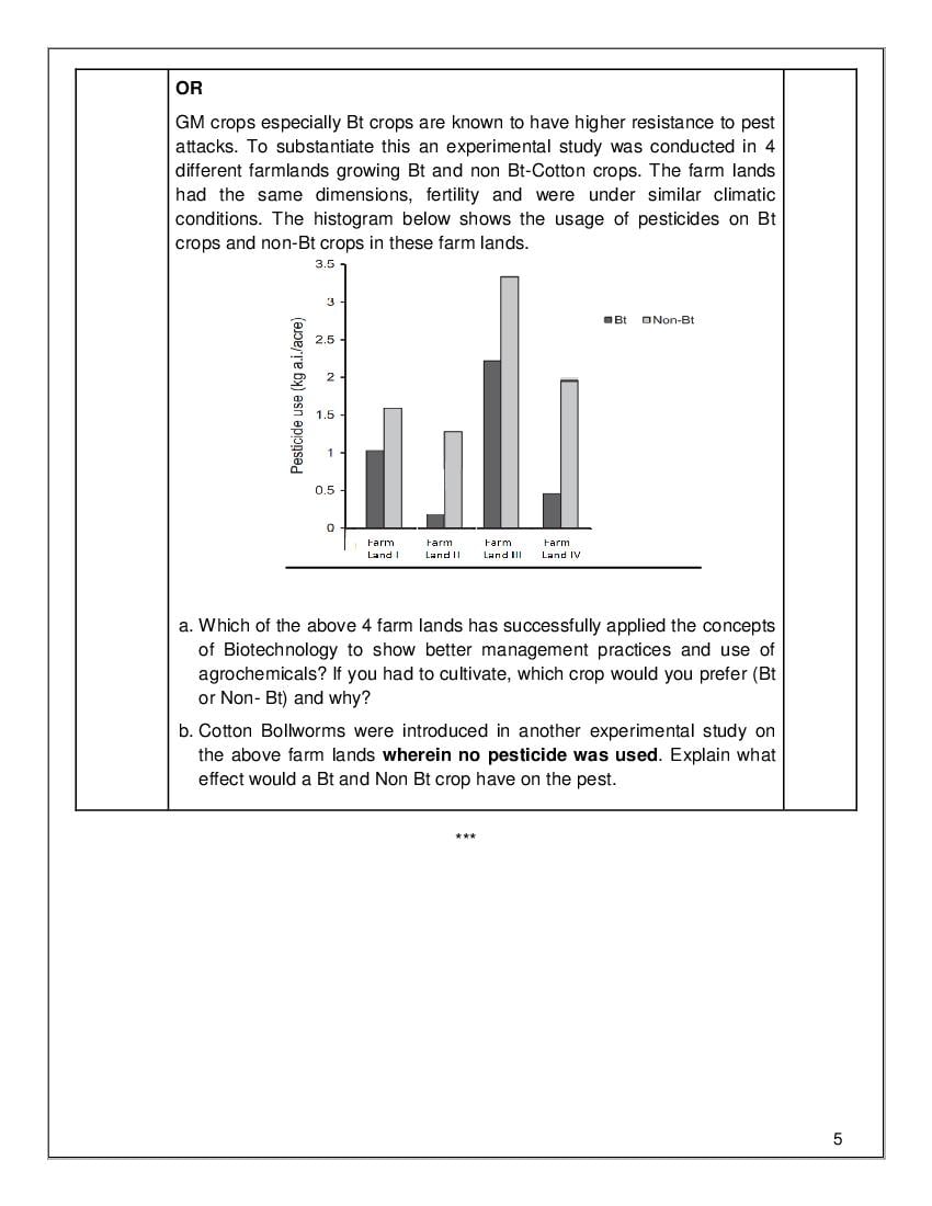 CBSE Sample Paper 2022 Class 12 Biology - Term 2, Term 1 PDF Download