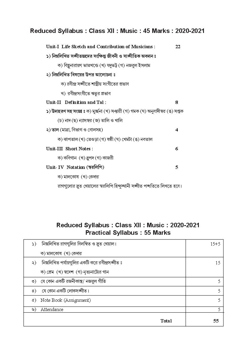 TBSE Class 12 Syllabus 2021 Music - Page 1