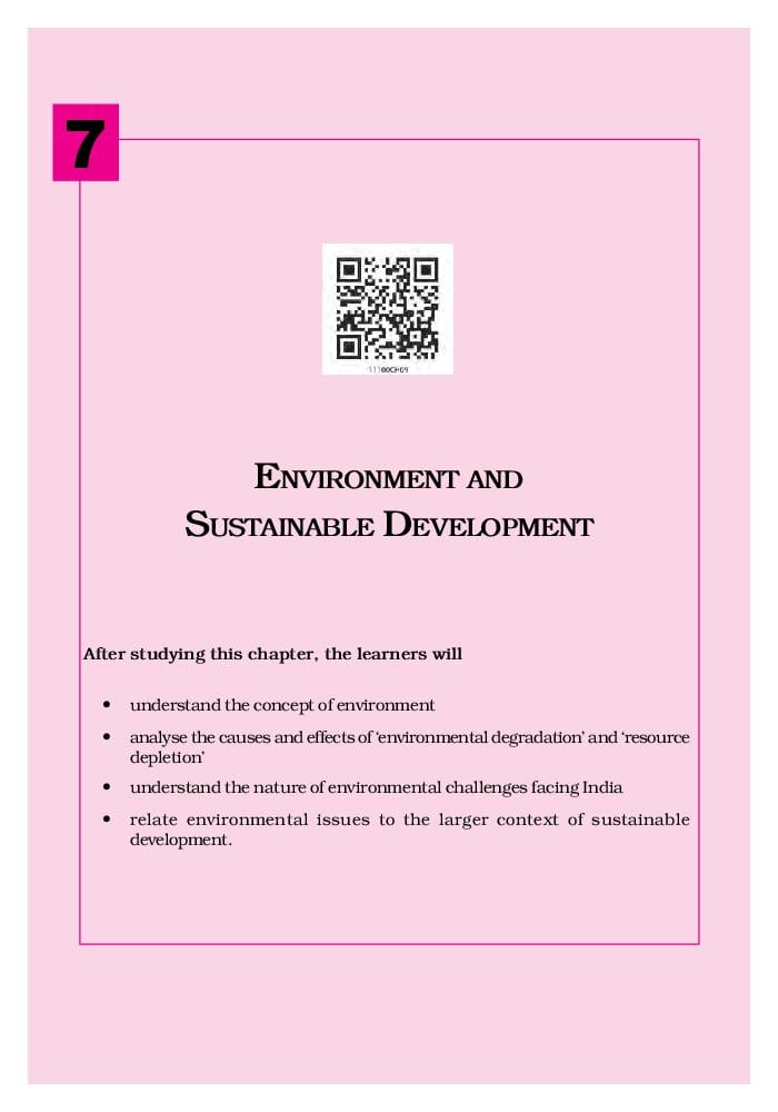 NCERT Book Class 11 Economics Chapter 7 Environment and Sustainable Development - Page 1