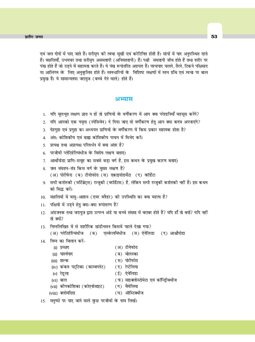 RBSE Book Class 11 Biology (जीव विज्ञान) Chapter 4 प्राणि जगत - Hindi ...