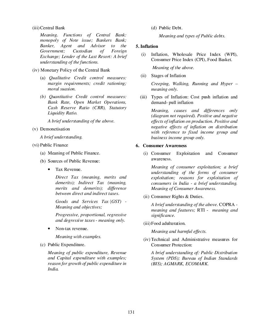 ICSE Economics Syllabus 2024 PDF CISCE Class 10 9 Syllabus 