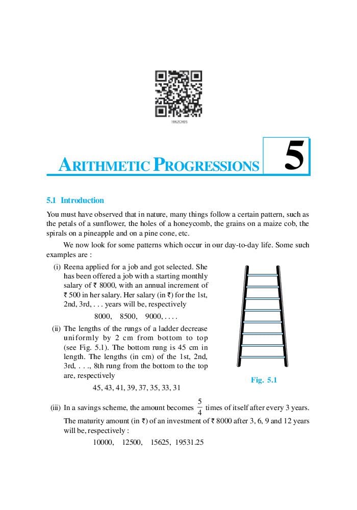NCERT Book Class 10 Maths Chapter 5 Arithmetic Progressions - Page 1