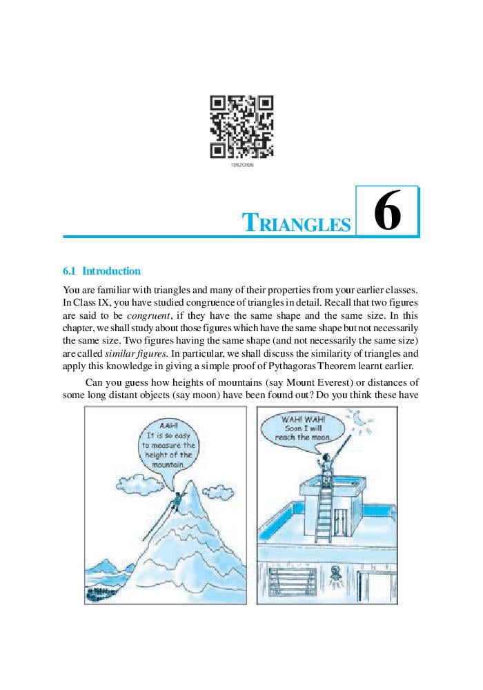 NCERT Book Class 10 Maths Chapter 6 Triangles - Page 1