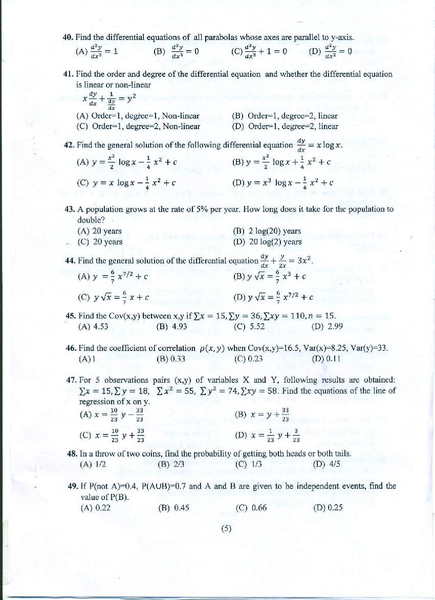PU CET UG 2022 Question Papers PDF with Answer Key