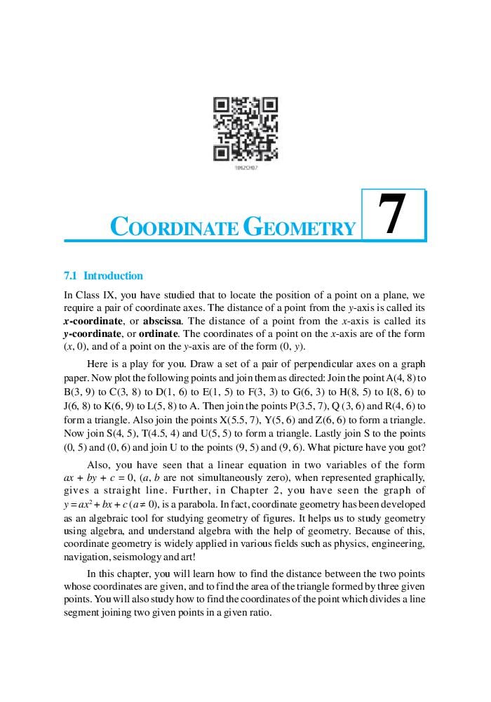 NCERT Book Class 10 Maths Chapter 7 Coordinate Geometry - Page 1