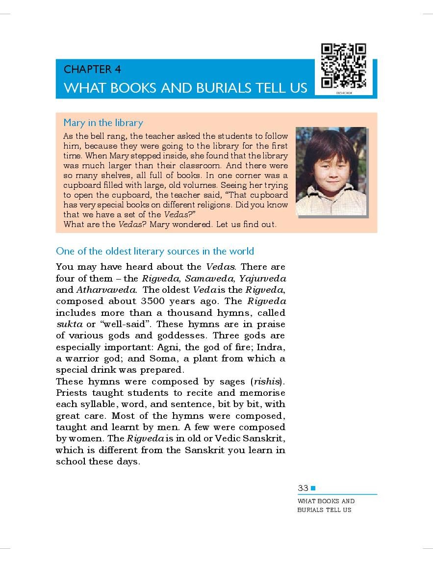 NCERT Book Class 6 Social Science (History) Chapter 4 What Books And Burials Tell Us - Page 1