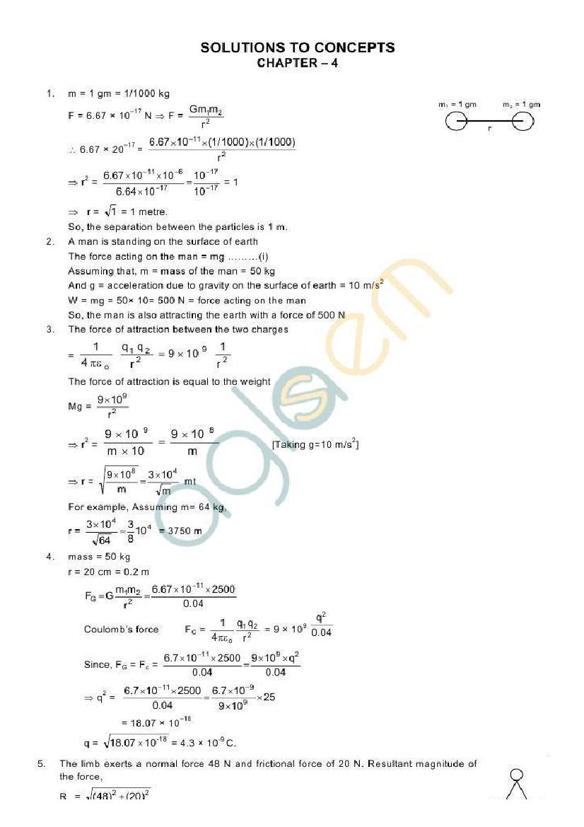 HC Verma Solutions Chapter 4 The Forces - Page 1 of 3