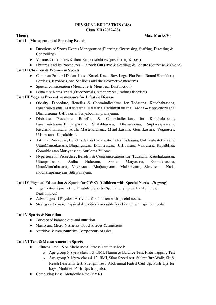 Syllabus Of Class 11 Biology 2023 24