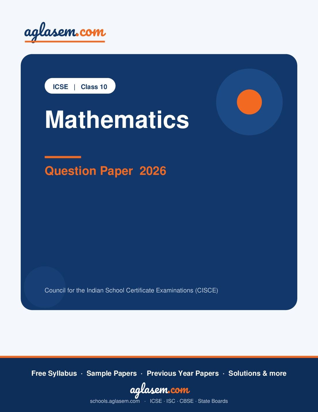 ICSE Class 10 Question Paper 2026 Mathematics - Page 1 of 17