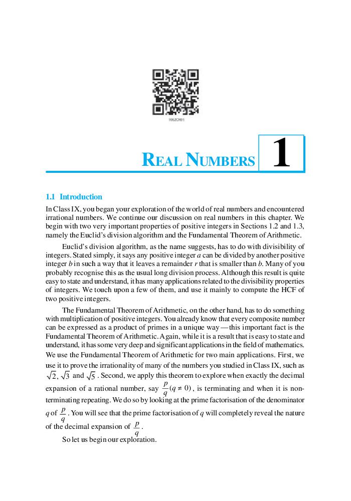 NCERT Book Class 10 Maths Chapter 1 Real Numbers