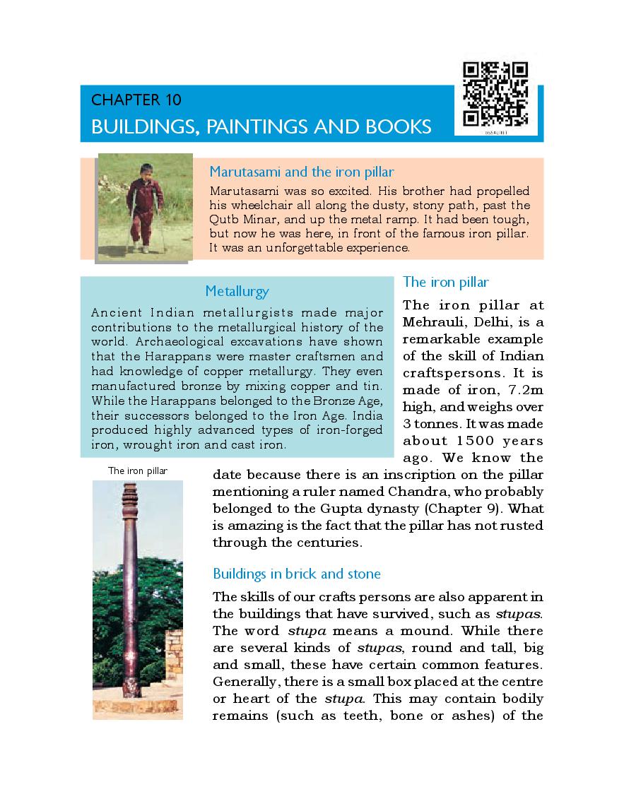NCERT Book Class 6 Social Science (History) Chapter 10 Buildings, Paintings and Books - Page 1