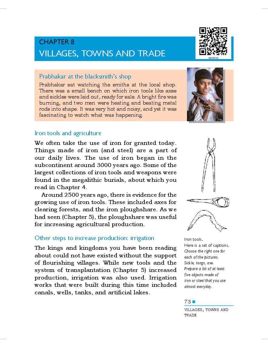 NCERT Book Class 6 Social Science (History) Chapter 8 Vital Villages, Thriving Towns - Page 1