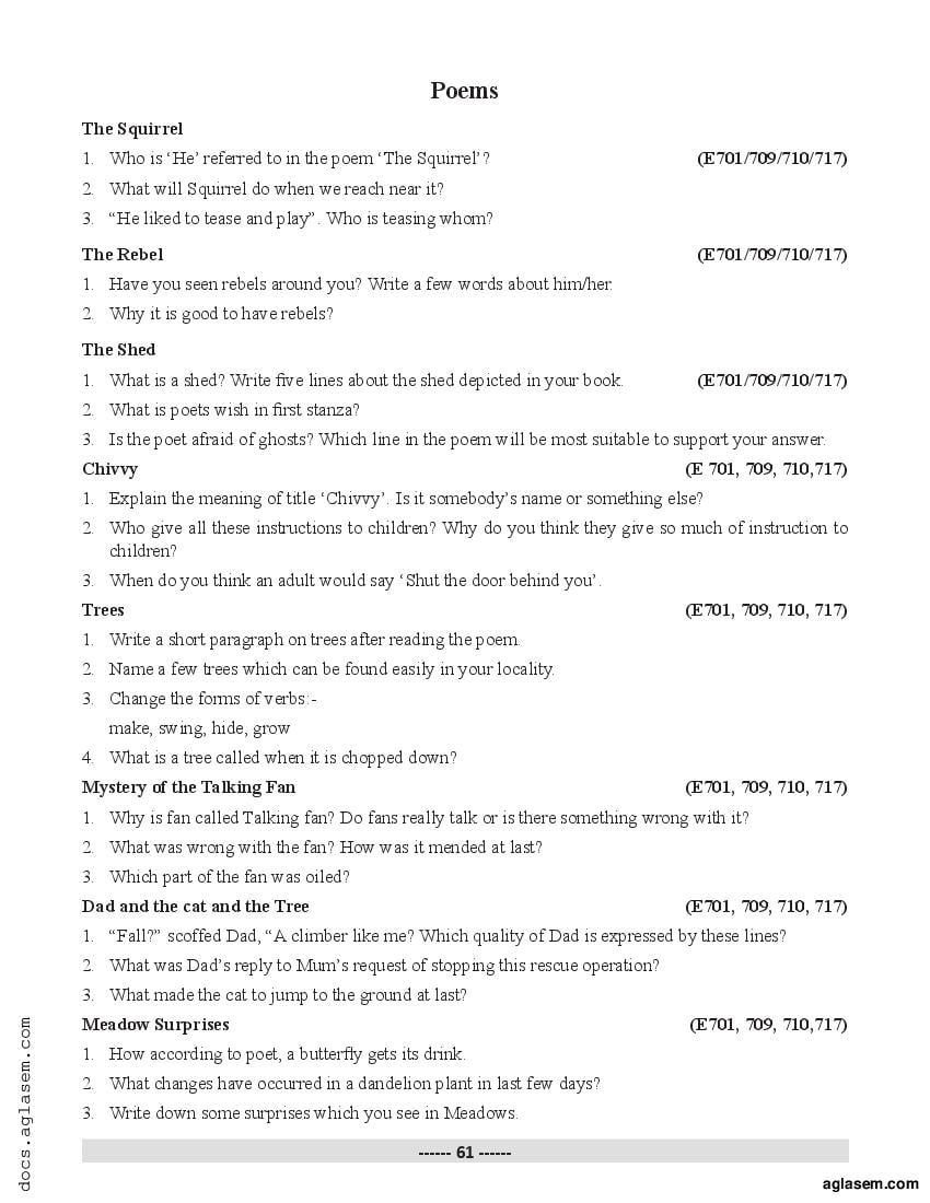 Class 7 English Question Answer