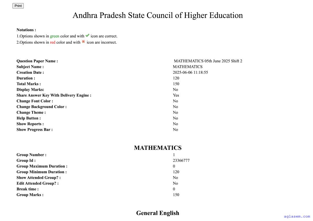 AP EdCET 2025 Question Paper Mathematics - Page 1 of 97