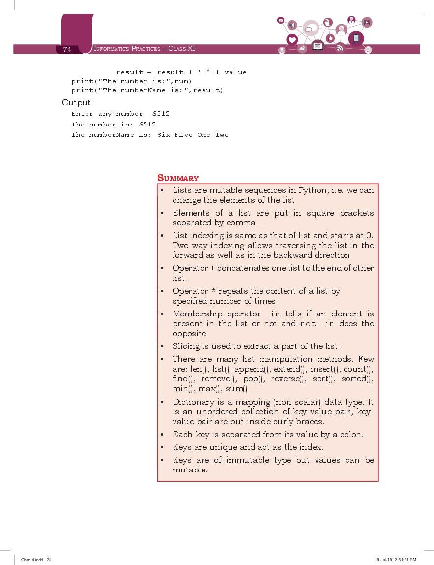 NCERT Book Class 11 Informatics Practices Chapter 4 Working With The ...