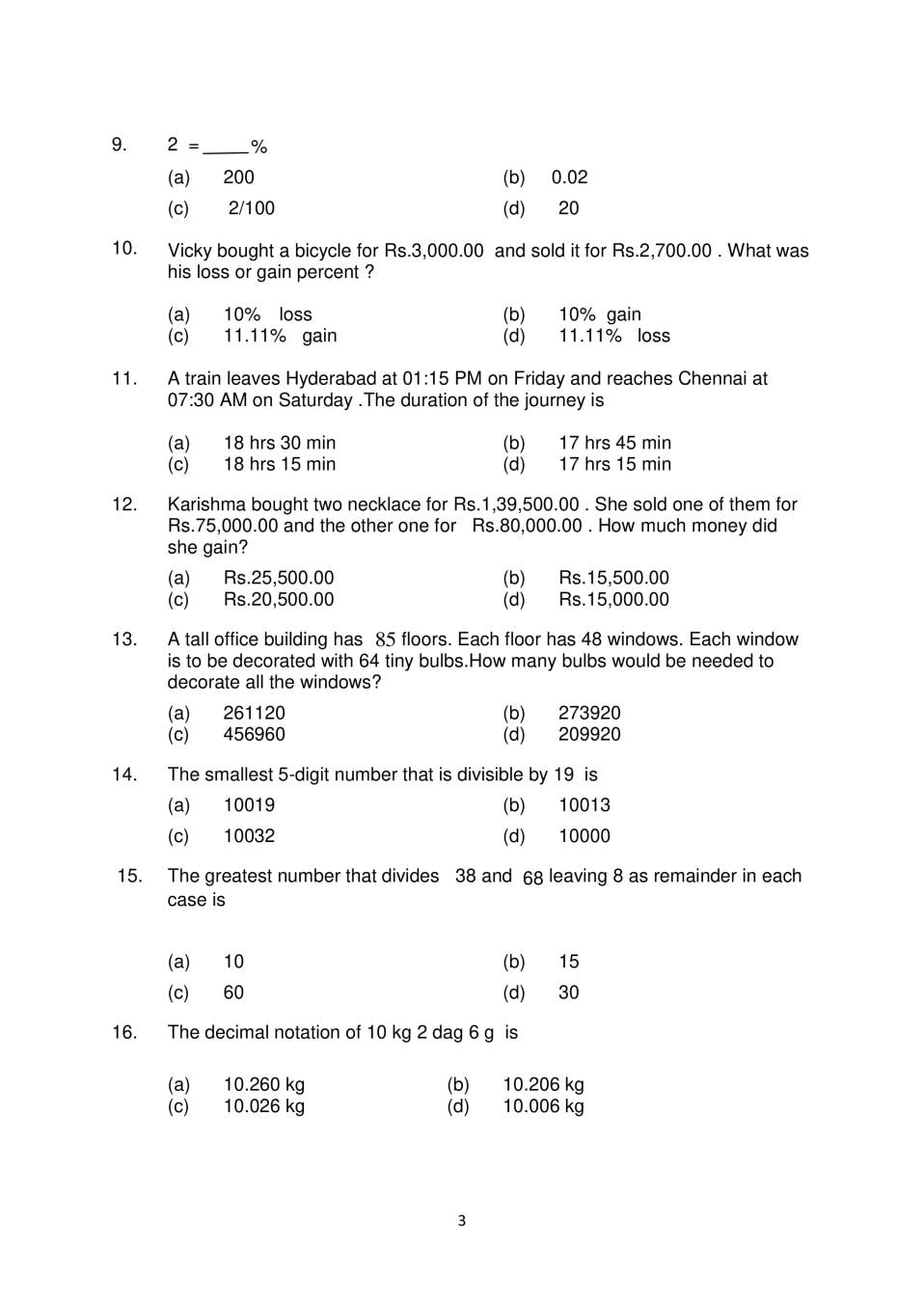AISSEE 2018 Question Paper Class 6 – PDF Download