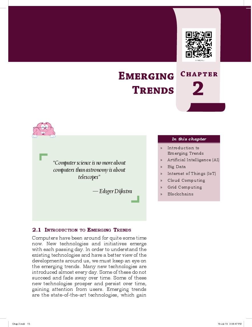 NCERT Book Class 11 Informatics Practices Chapter 2 Emerging Trends - Page 1