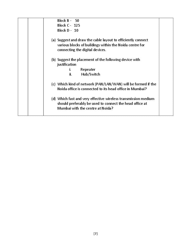 CBSE Sample Paper 2022 Class 12 Computer Science - Term 2, Term 1 PDF ...