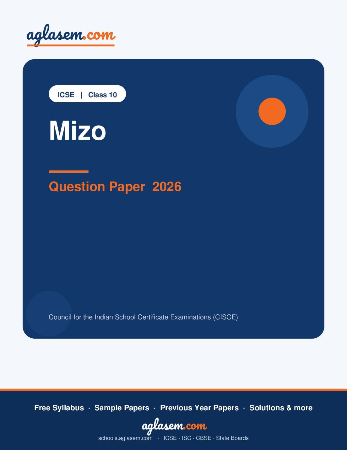 ICSE Class 10 Question Paper 2026 Mizo - Page 1 of 13