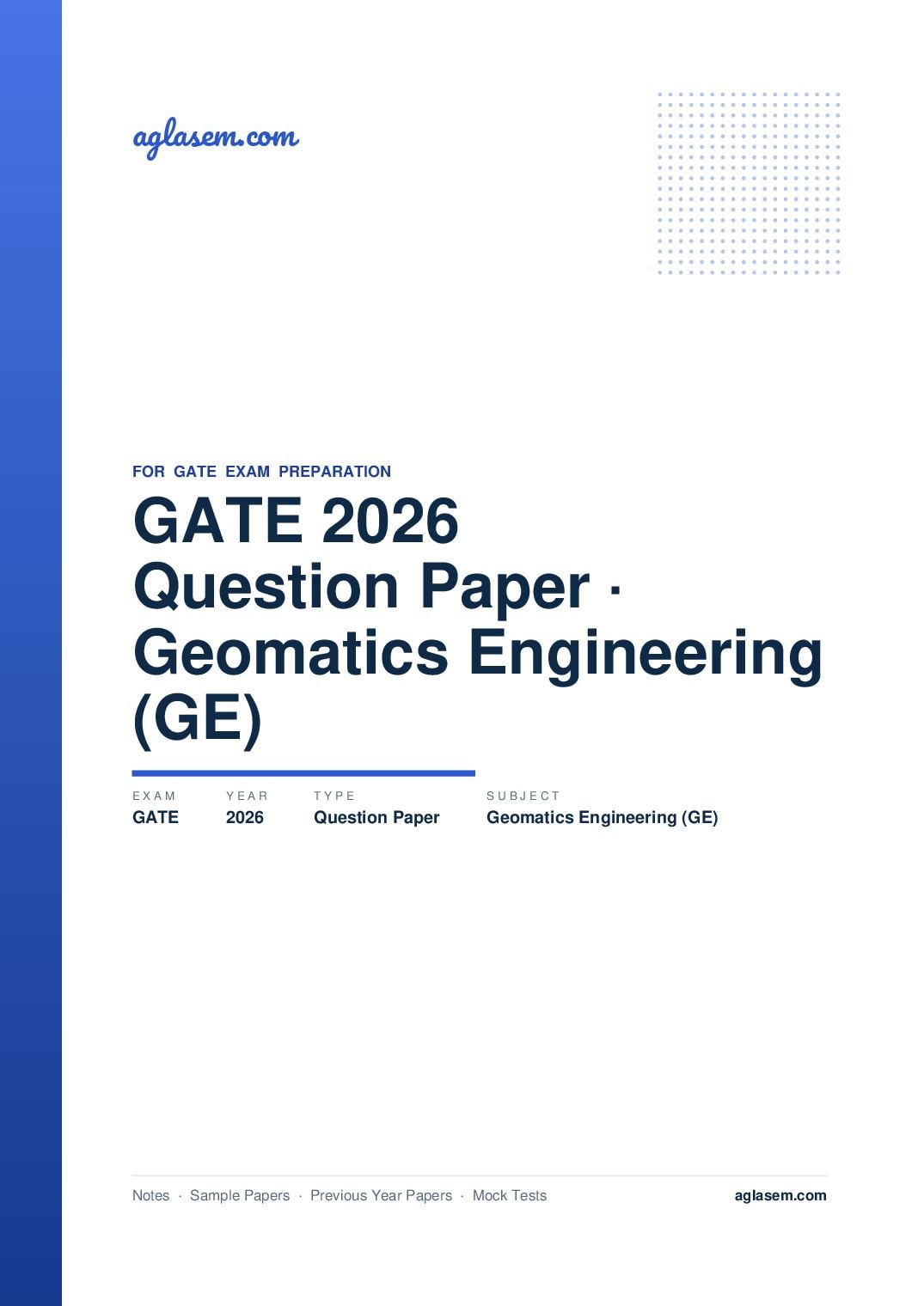 GATE 2026 Question Paper Geomatics Engineering (GE) - Page 1 of 53