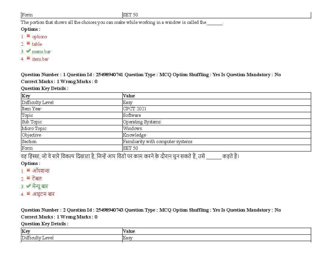 MP CPCT 2021 Question Papers PDF (August, October, December)