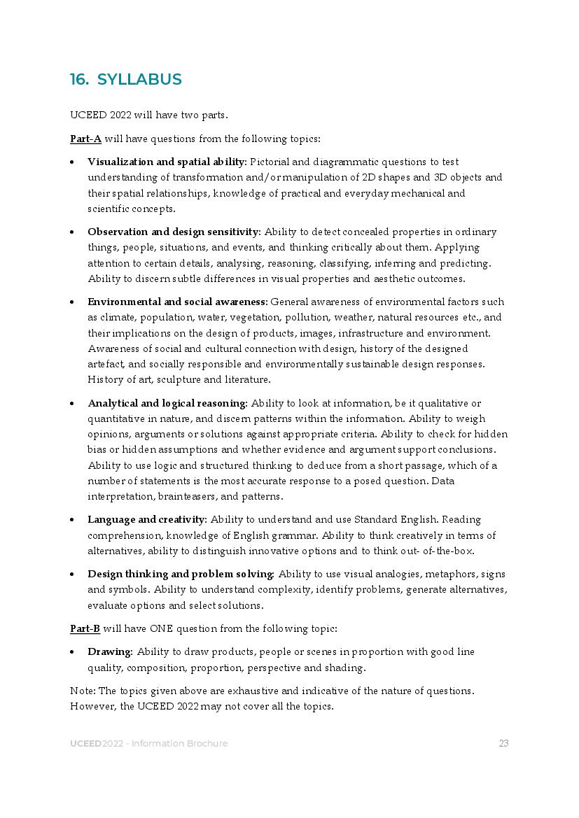 UCEED 2022 Syllabus - Page 1
