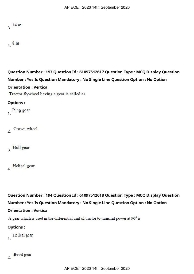 AP ECET 2020 Question Paper PDF with Answer Key (13 Papers)