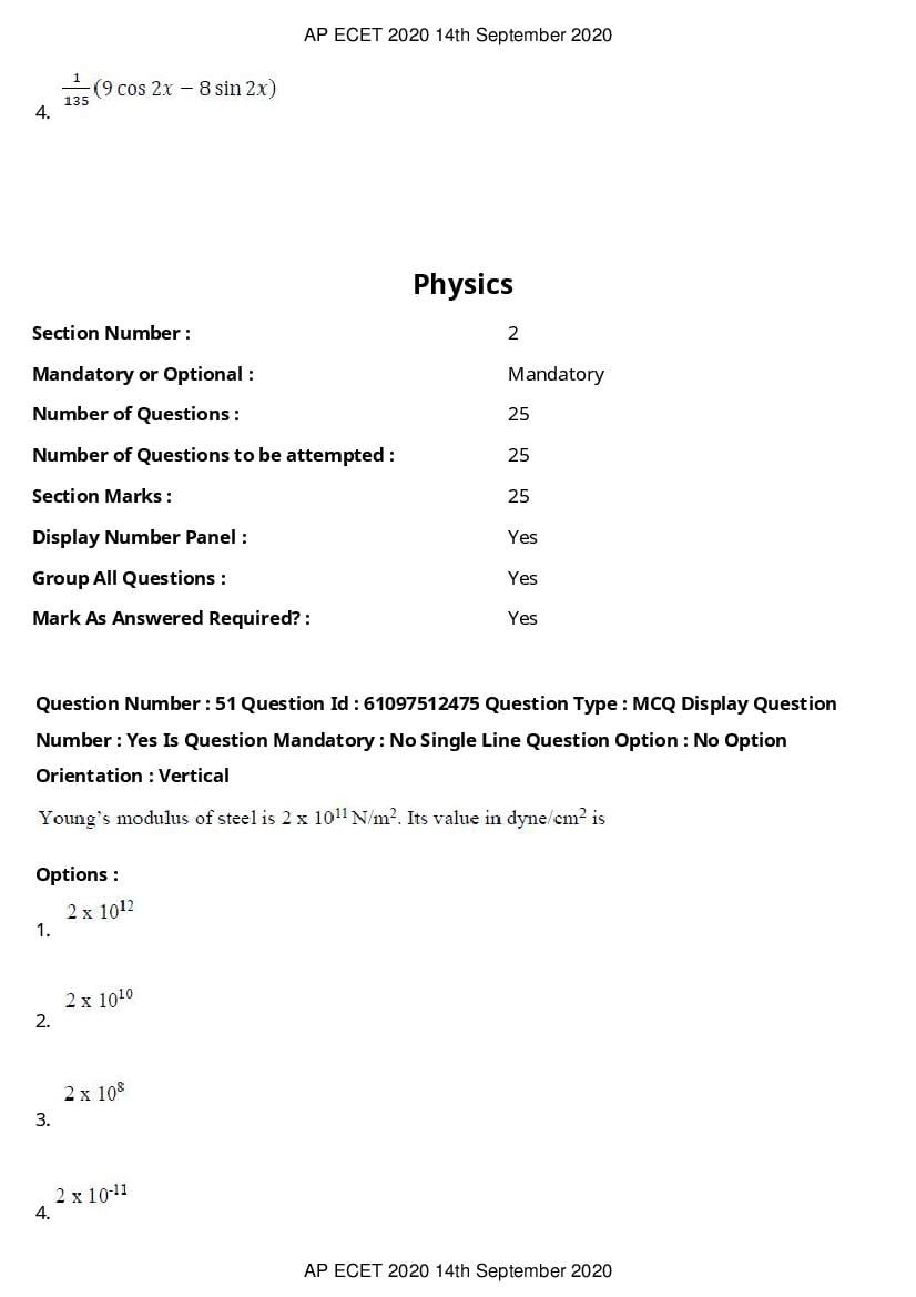 AP ECET 2020 Question Paper PDF with Answer Key (13 Papers)