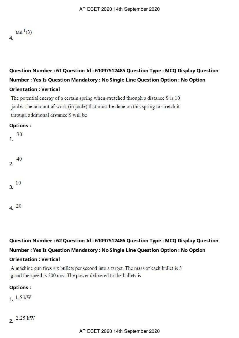 AP ECET 2020 Question Paper PDF with Answer Key (13 Papers)