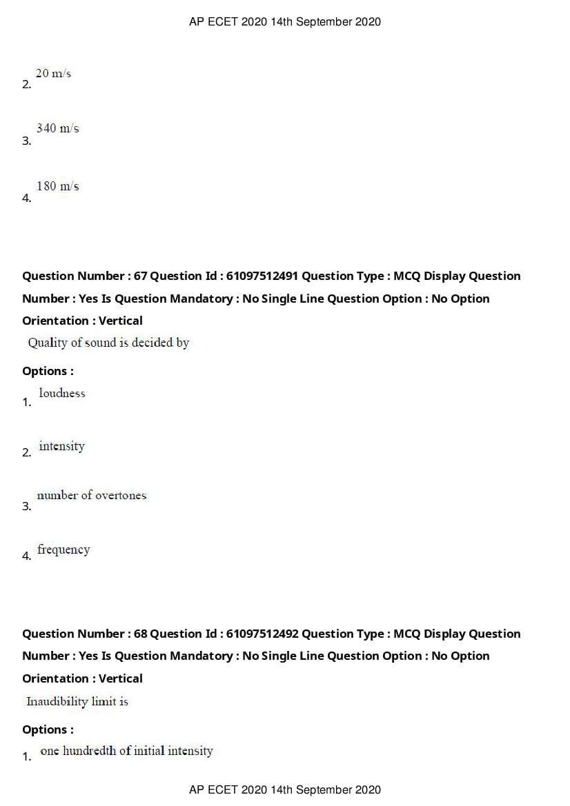 AP ECET 2020 Question Paper PDF with Answer Key (13 Papers)