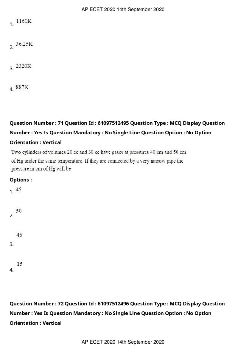 AP ECET 2020 Question Paper PDF with Answer Key (13 Papers)