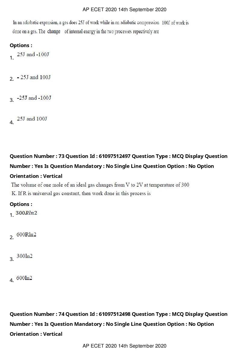 AP ECET 2020 Question Paper PDF with Answer Key (13 Papers)
