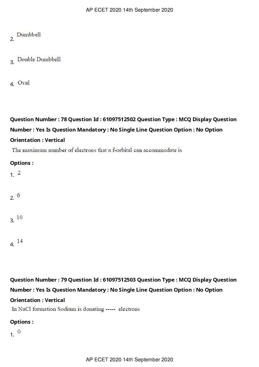 AP ECET 2020 Question Paper PDF with Answer Key (13 Papers)