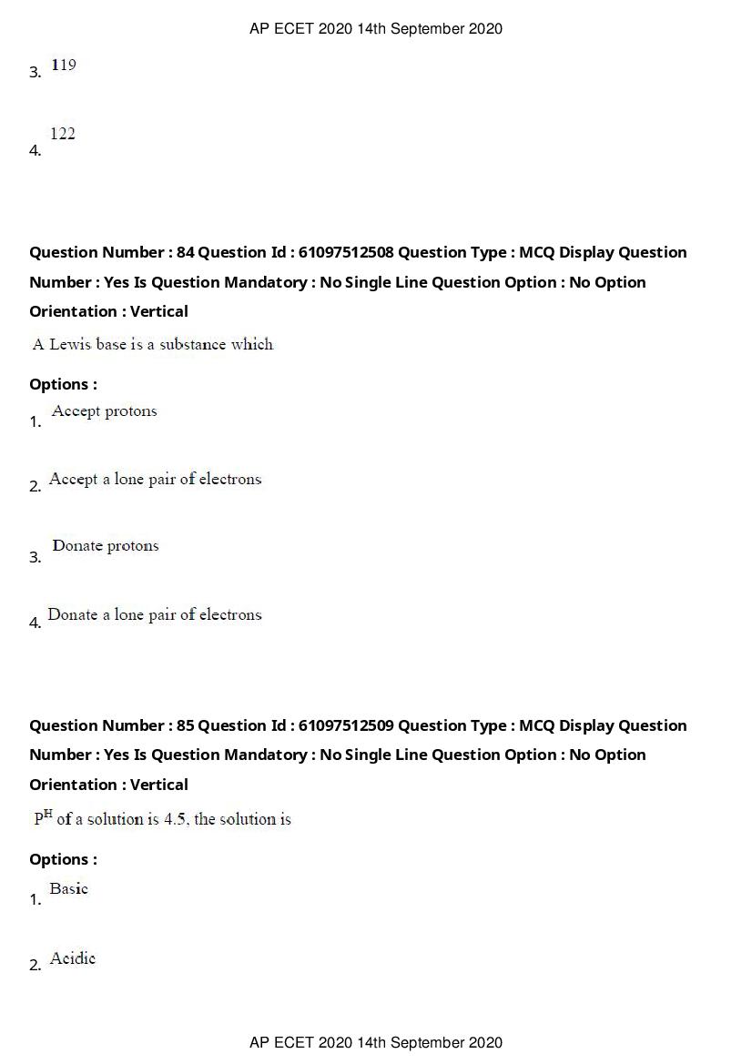 AP ECET 2020 Question Paper PDF with Answer Key (13 Papers)