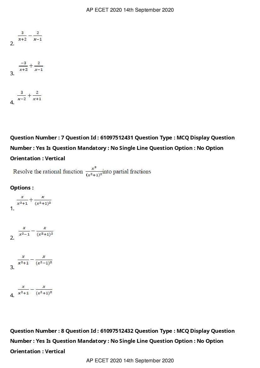 AP ECET 2020 Question Paper PDF with Answer Key (13 Papers)