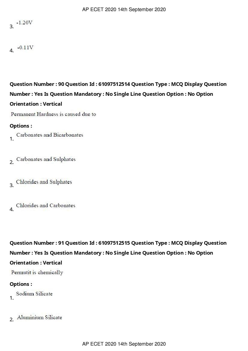 AP ECET 2020 Question Paper PDF with Answer Key (13 Papers)