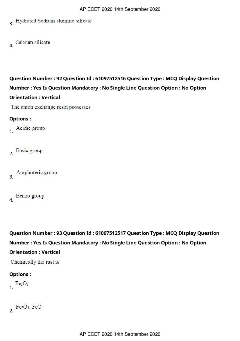AP ECET 2020 Question Paper PDF with Answer Key (13 Papers)