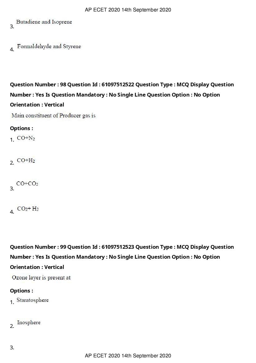 AP ECET 2020 Question Paper PDF with Answer Key (13 Papers)