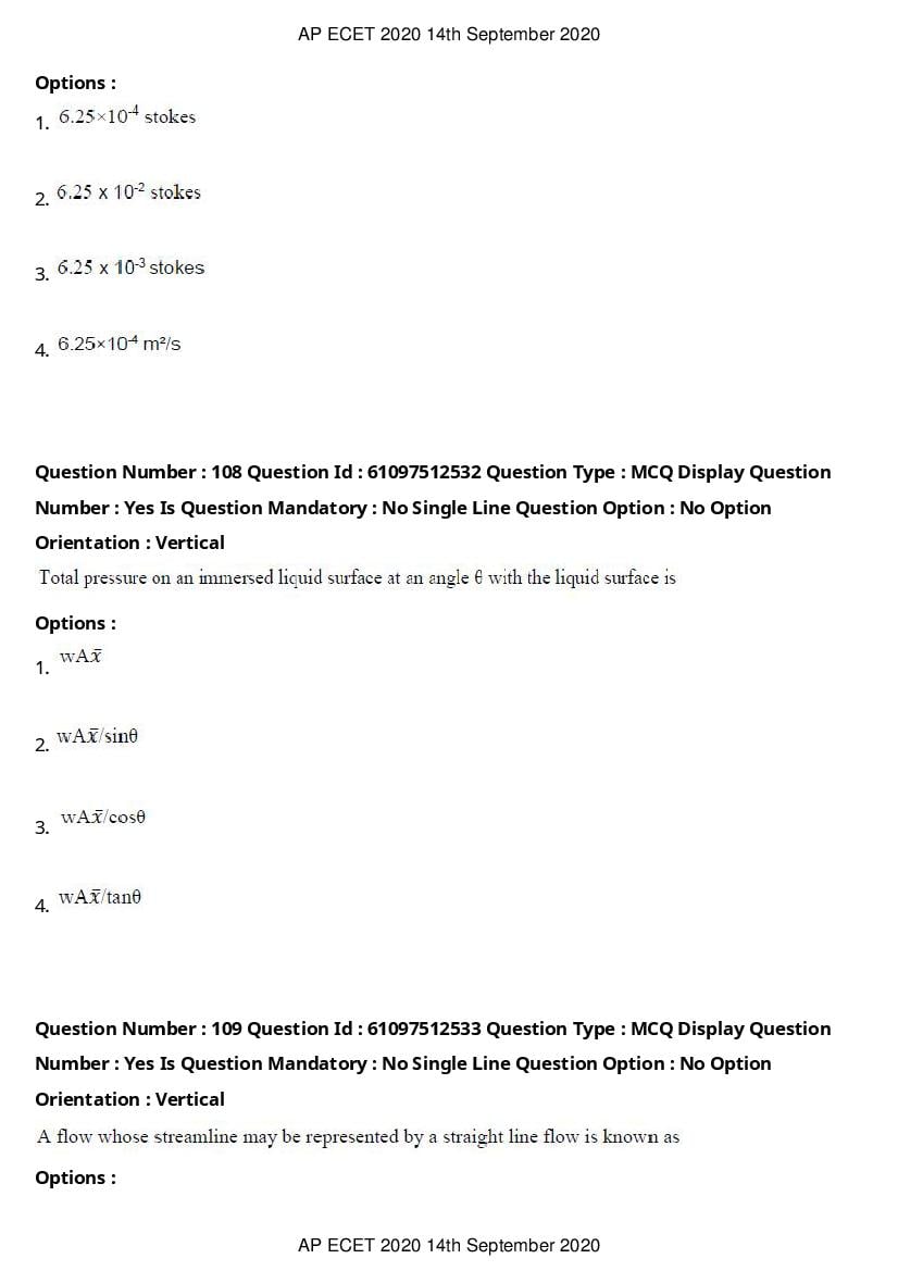 AP ECET 2020 Question Paper PDF with Answer Key (13 Papers)