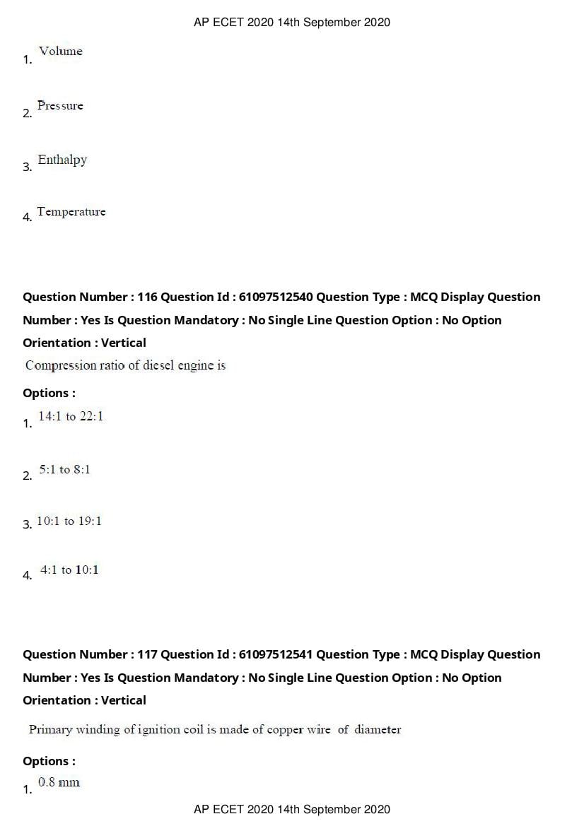 AP ECET 2020 Question Paper PDF with Answer Key (13 Papers)