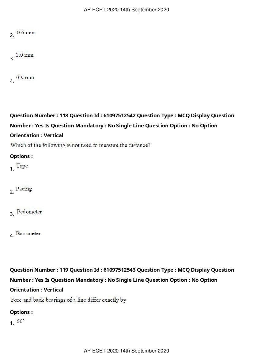AP ECET 2020 Question Paper PDF with Answer Key (13 Papers)