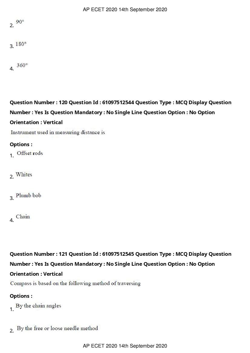 AP ECET 2020 Question Paper PDF with Answer Key (13 Papers)