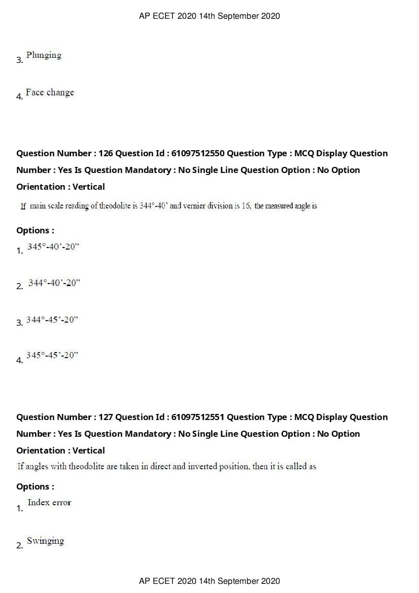 AP ECET 2020 Question Paper PDF with Answer Key (13 Papers)