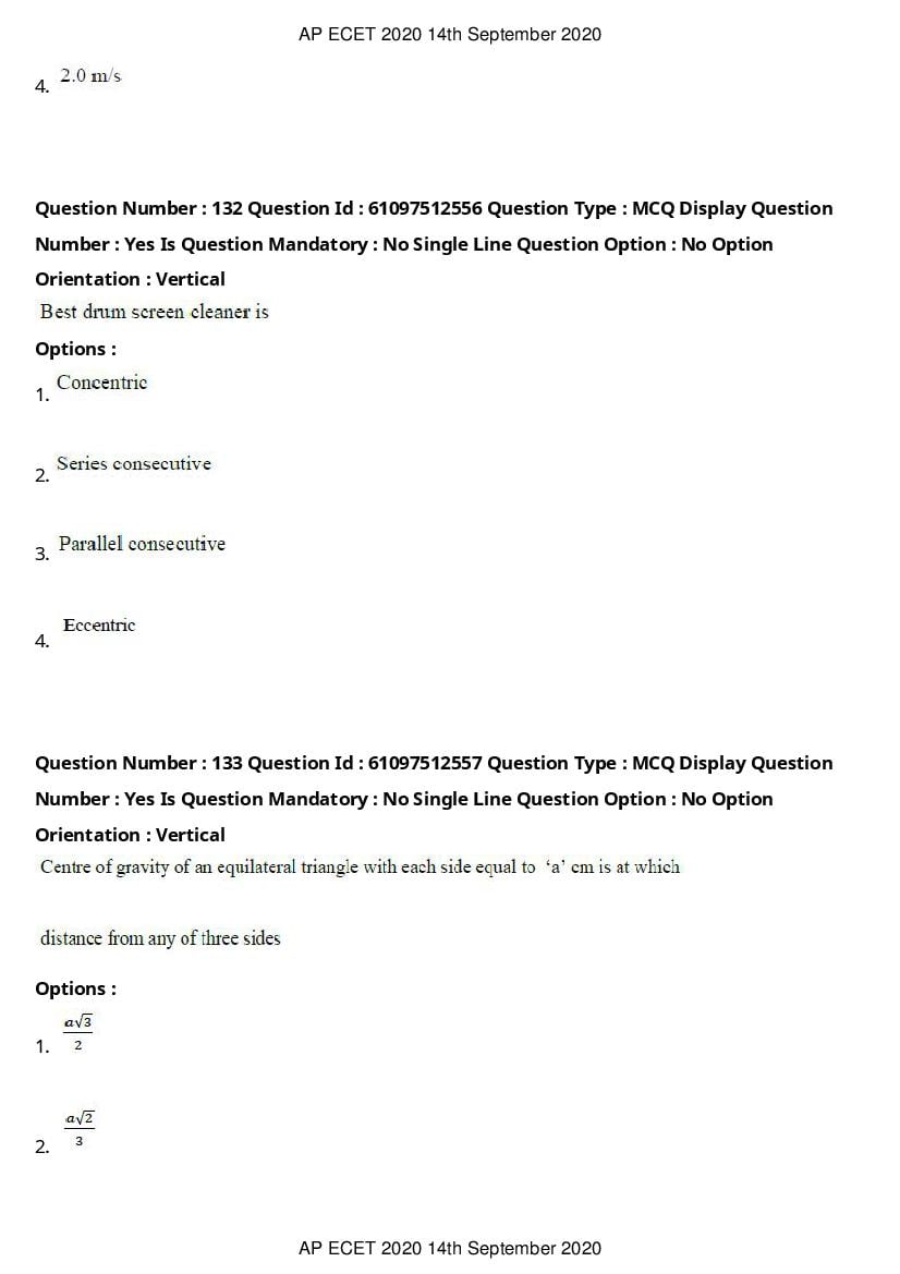 AP ECET 2020 Question Paper PDF with Answer Key (13 Papers)