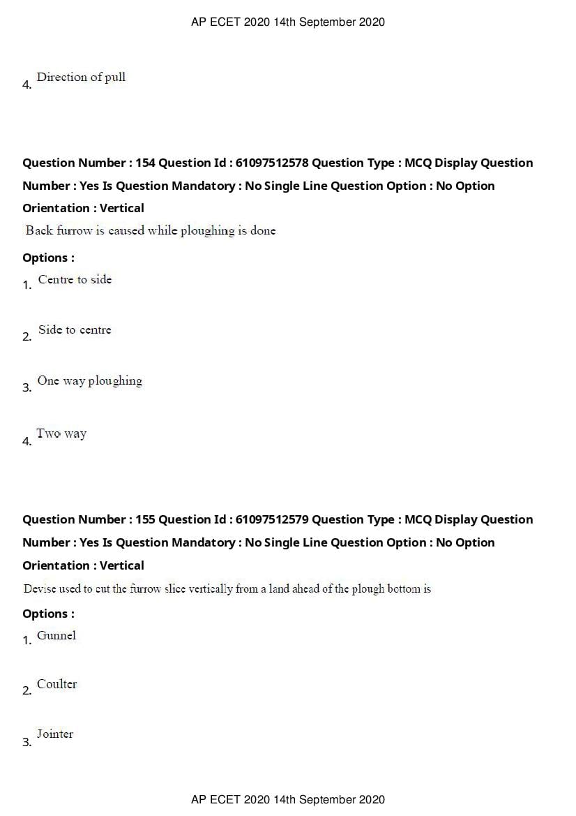 AP ECET 2020 Question Paper PDF with Answer Key (13 Papers)