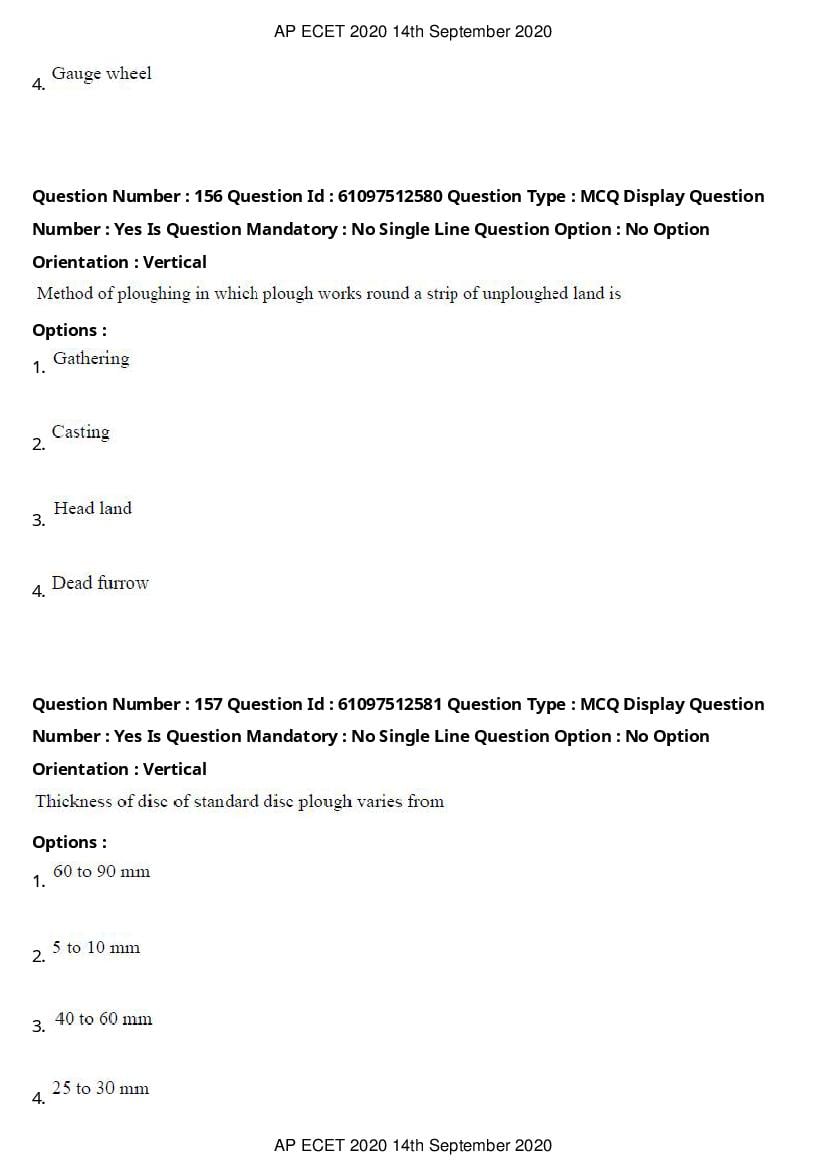 AP ECET 2020 Question Paper PDF with Answer Key (13 Papers)